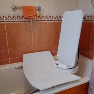 aquatec orca white reclining bath lift with rechargeable remote control
