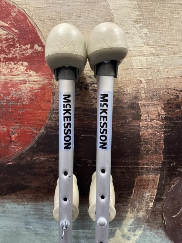mckesson youth crutches aluminum frame push button underarm up to 300lbs 4" 4'6"